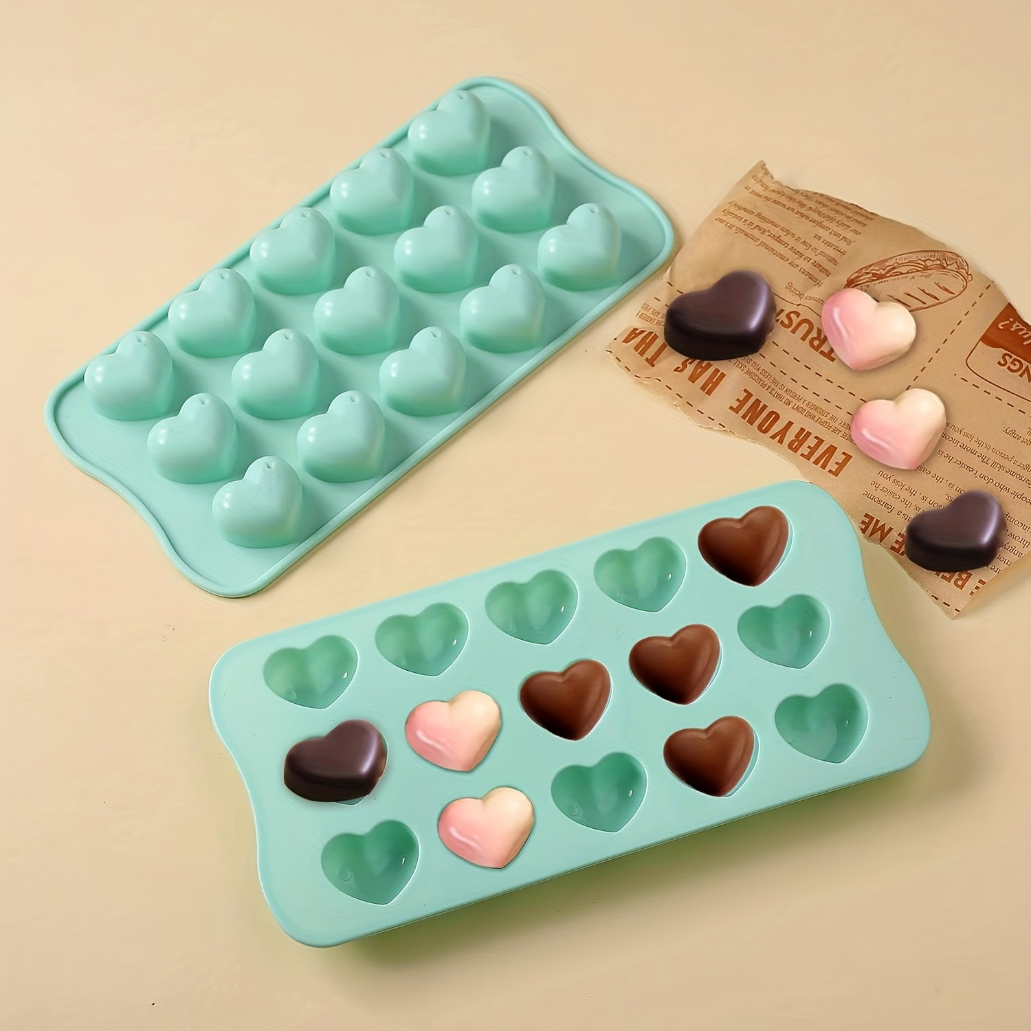 Kitchen Baking Decor - 1pc 3D Heart-shaped Chocolate Mold -
