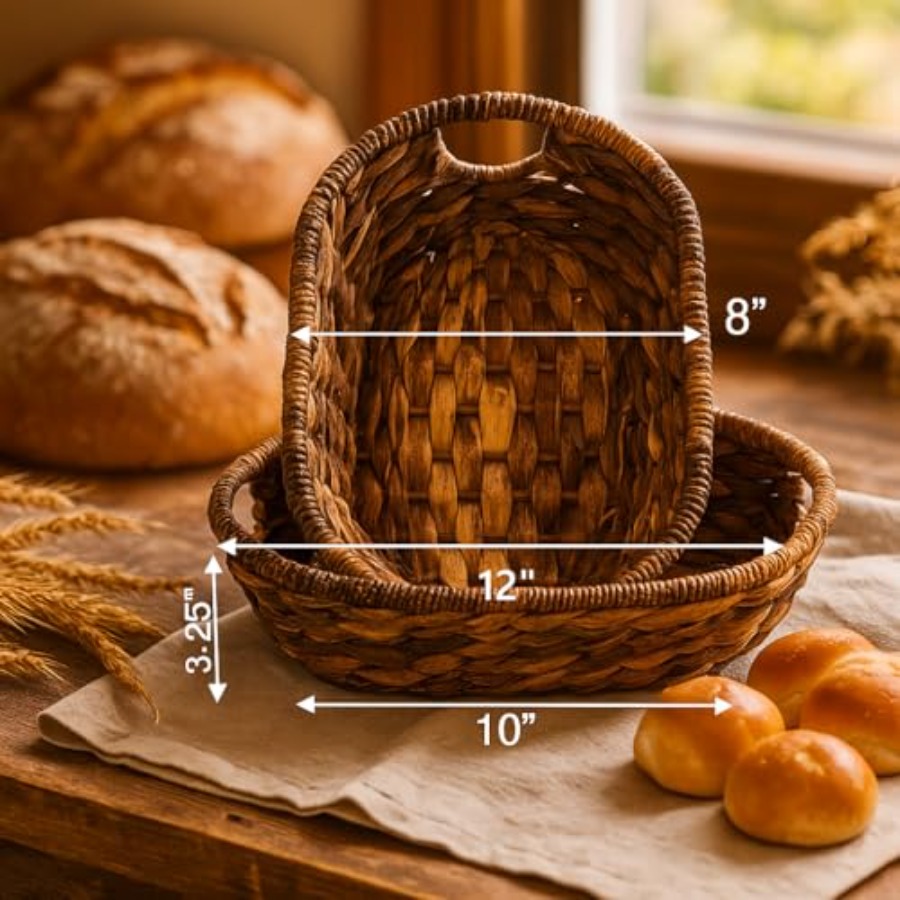 Handwoven Oval Wicker Baskets  - đánh giá và giá Kitchen Baking Mat