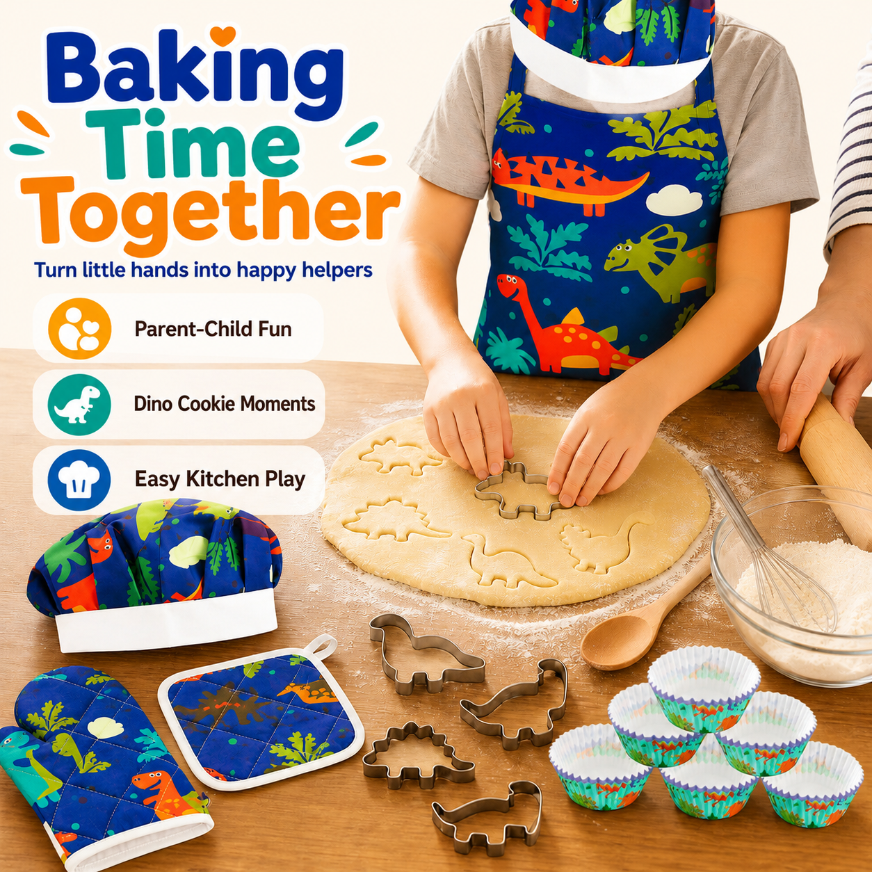 Dinosaur Kids Baking Set Chef  - đánh giá và giá Baking Kitchen Kids