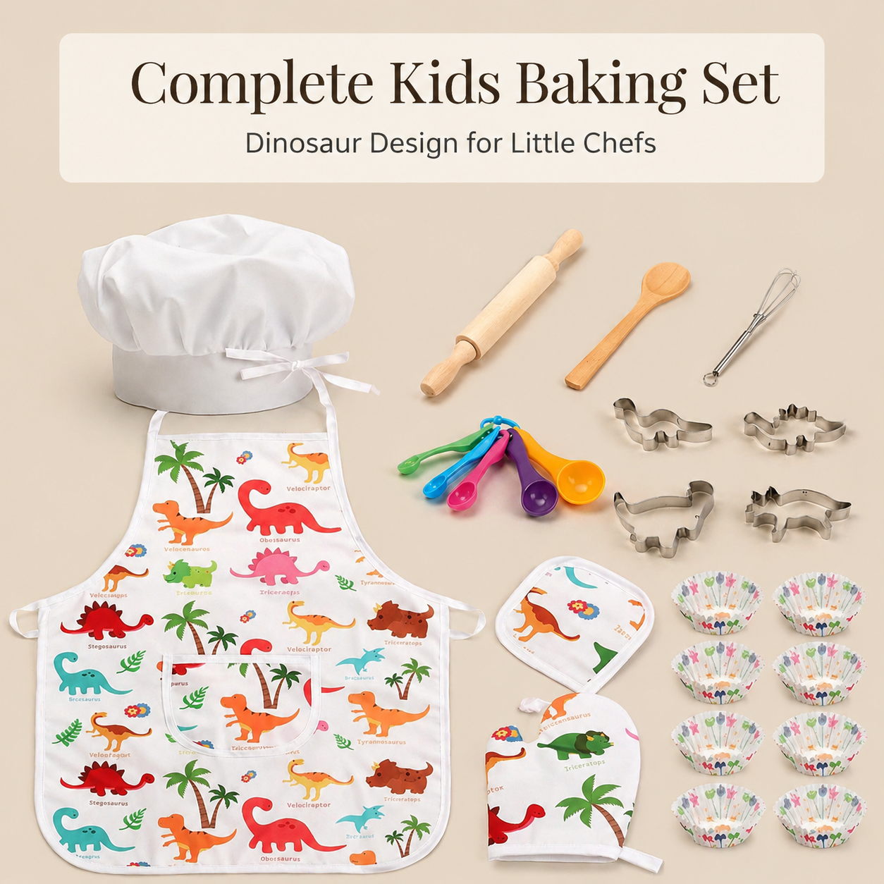 Dinosaur Kids Baking Set Chef  - đánh giá và giá Baking Kitchen Kids