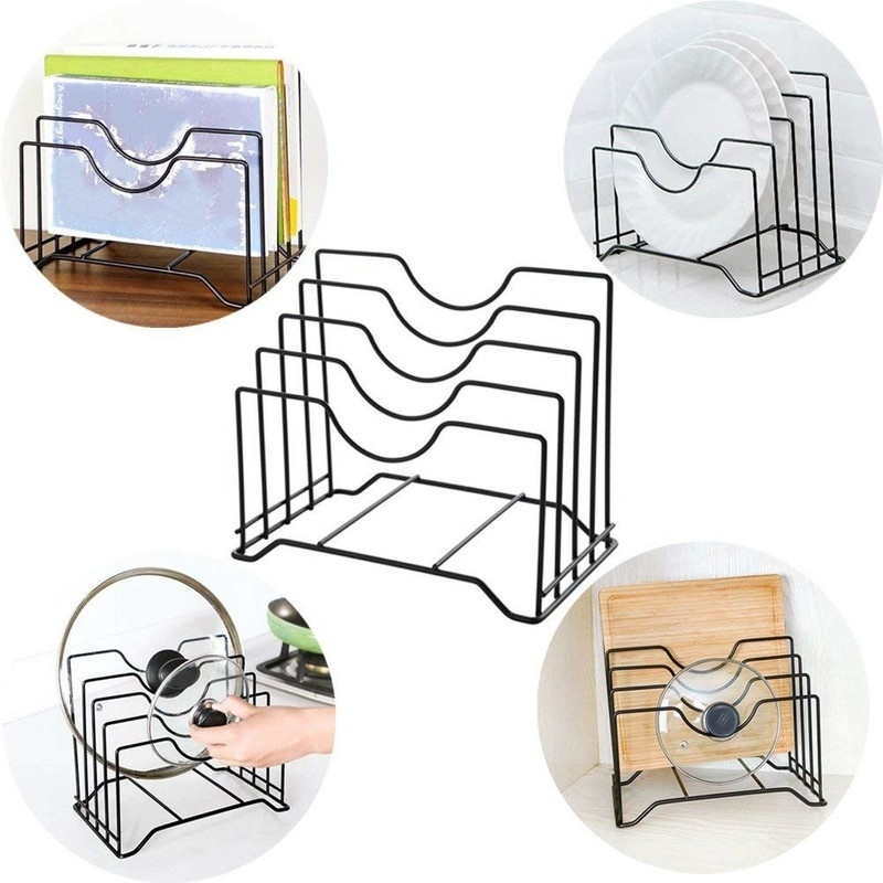 1PC Pot Lid Rack Storage Pan L - đánh giá và giá Kitchen Baking Pan Organizer