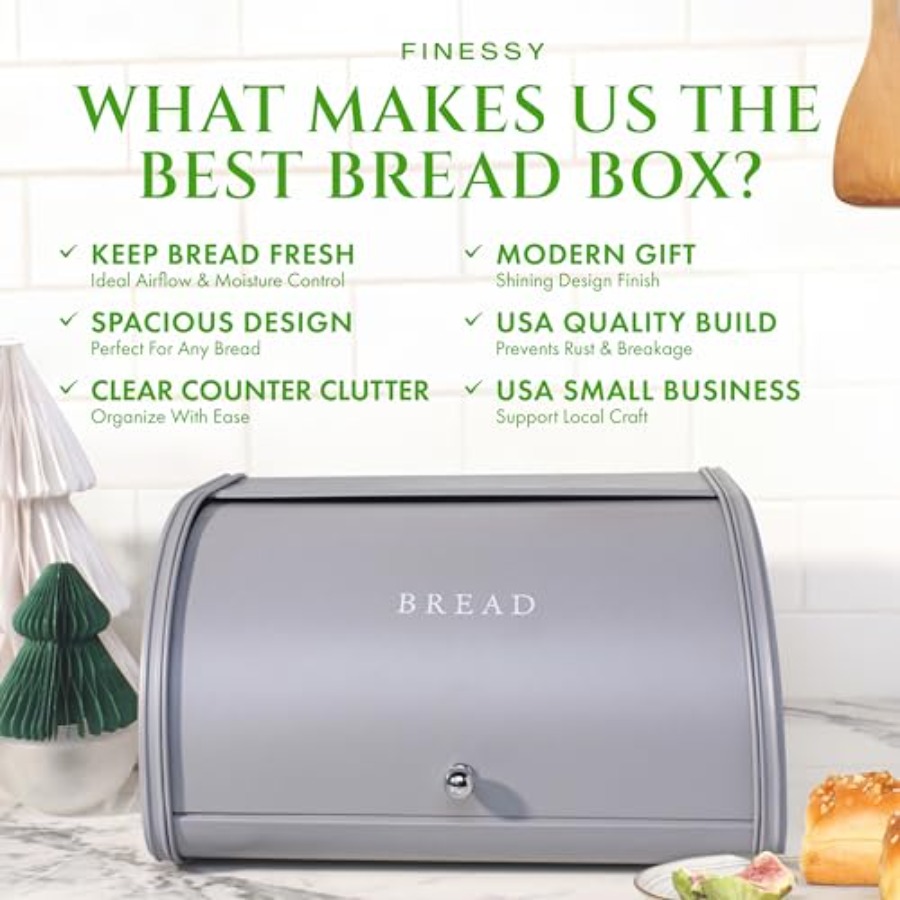 Modern Metal Bread Box for Kit - đánh giá và giá Kitchen Baking Mat
