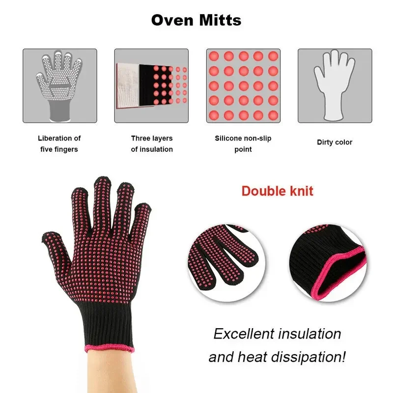 1 Pair Non-Slip Silicone BBQ G - đánh giá và giá Kitchen Baking Gloves