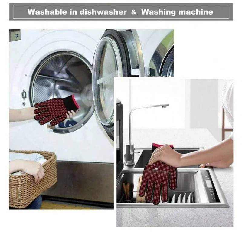 1 Pair Non-Slip Silicone BBQ G - đánh giá và giá Kitchen Baking Gloves