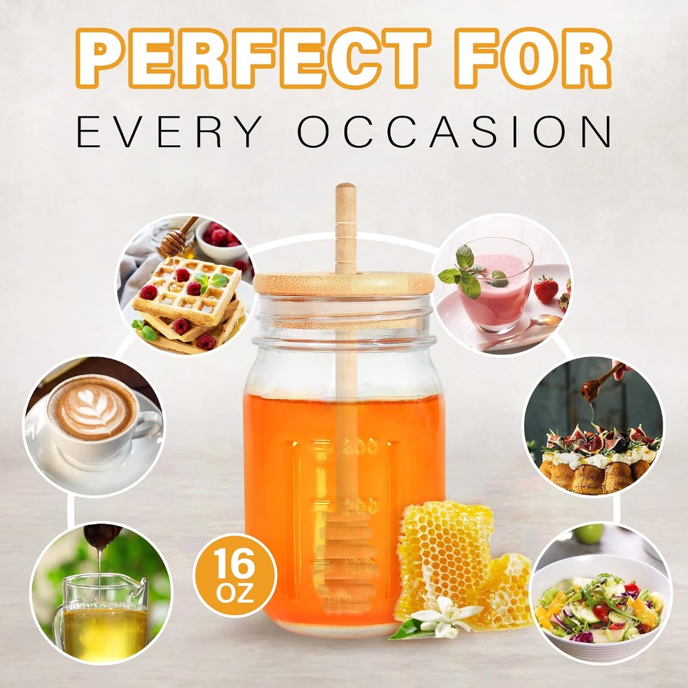 16oz Glass Honey Jar with Hone - đánh giá và giá Kitchen Baking Ideas