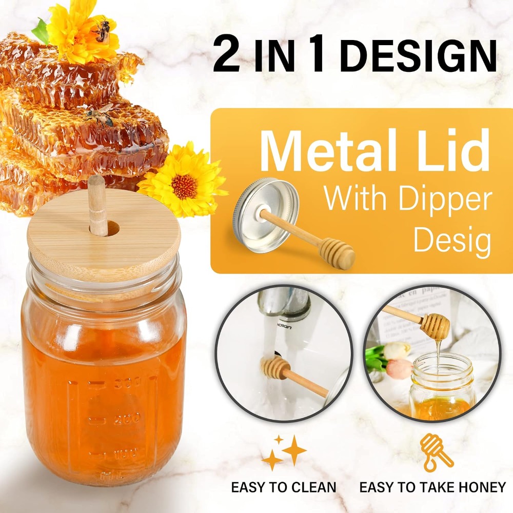 16oz Glass Honey Jar with Hone - đánh giá và giá Kitchen Baking Ideas