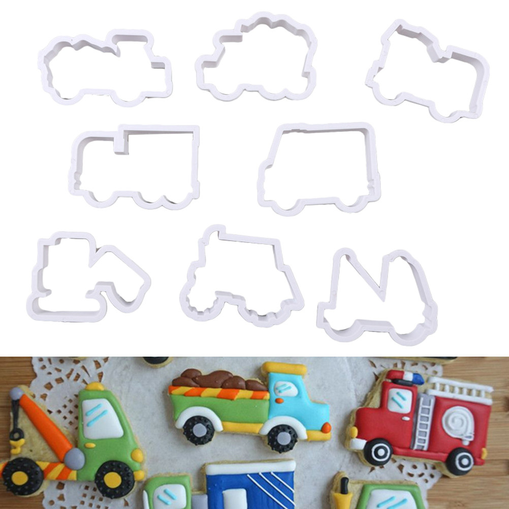 8Pcs Car Transport Design Plas - đánh giá và giá Kitchen Baking Decor