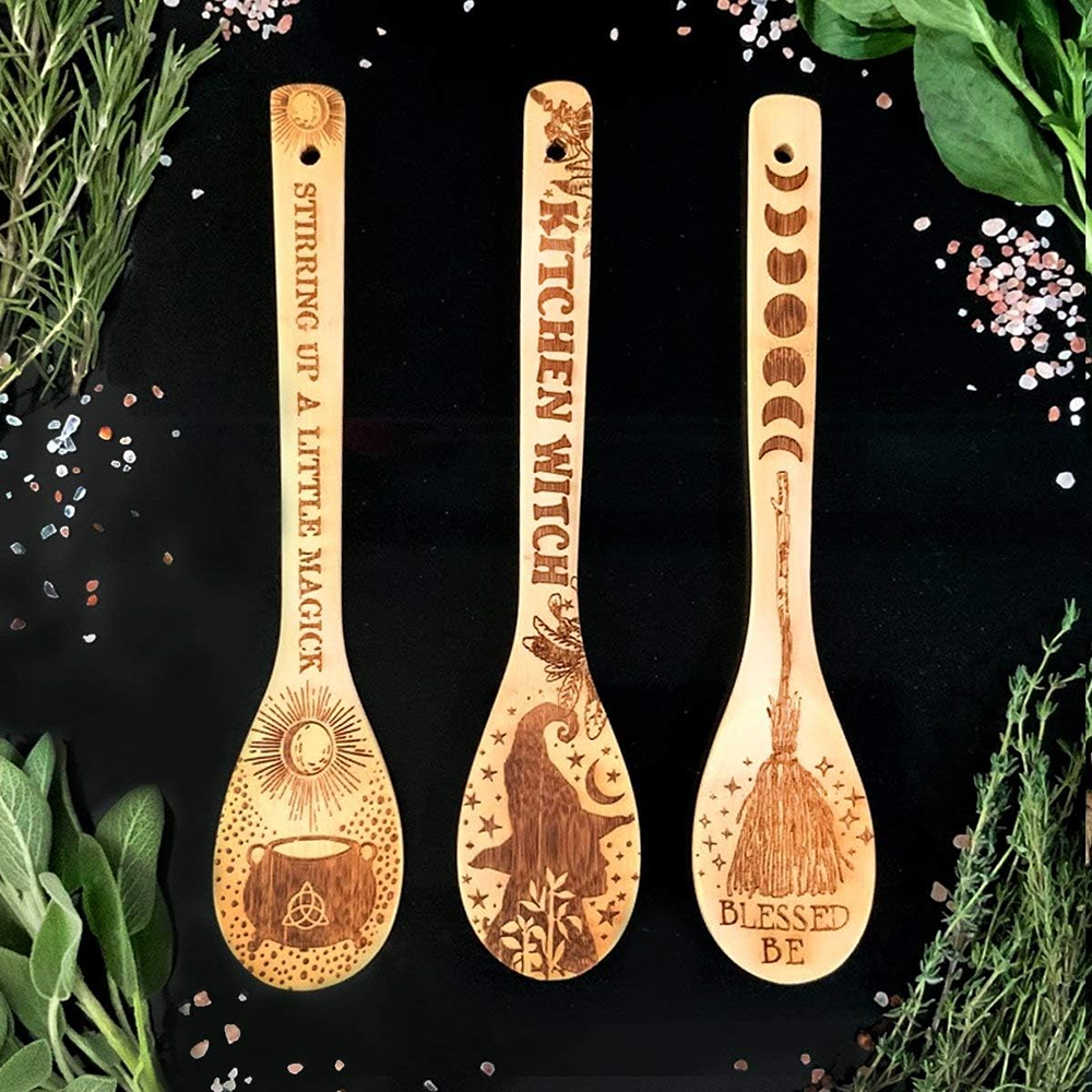 Witchy Decor Yule Bamboo Woode - đánh giá và giá Kitchen Witch Baking