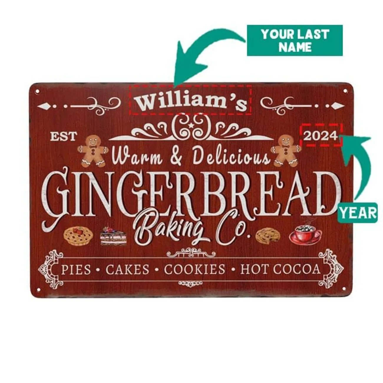1pc Personalized Gingerbread B - đánh giá và giá Kitchen Baking Decor