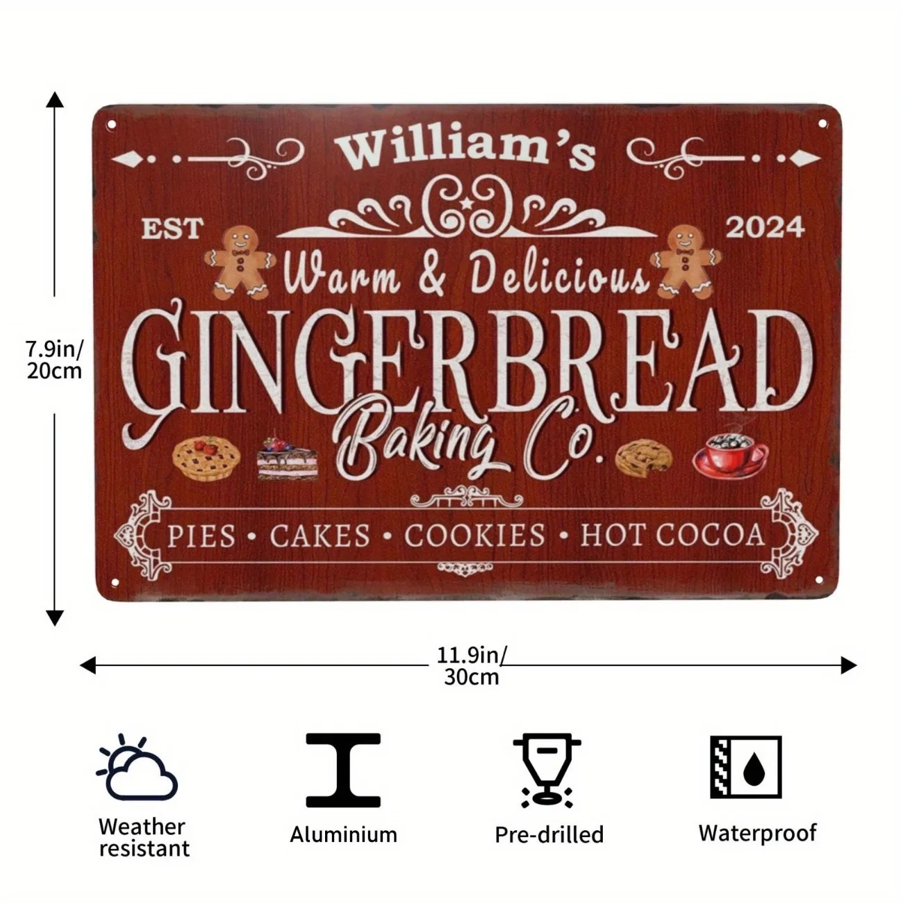 1pc Personalized Gingerbread B - đánh giá và giá Kitchen Baking Decor