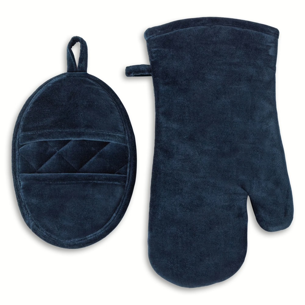 Velvet Blue 2-Piece Kitchen Ov - đánh giá và giá Kitchen Baking Gloves