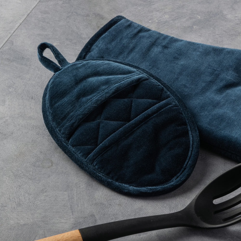 Velvet Blue 2-Piece Kitchen Ov - đánh giá và giá Kitchen Baking Gloves