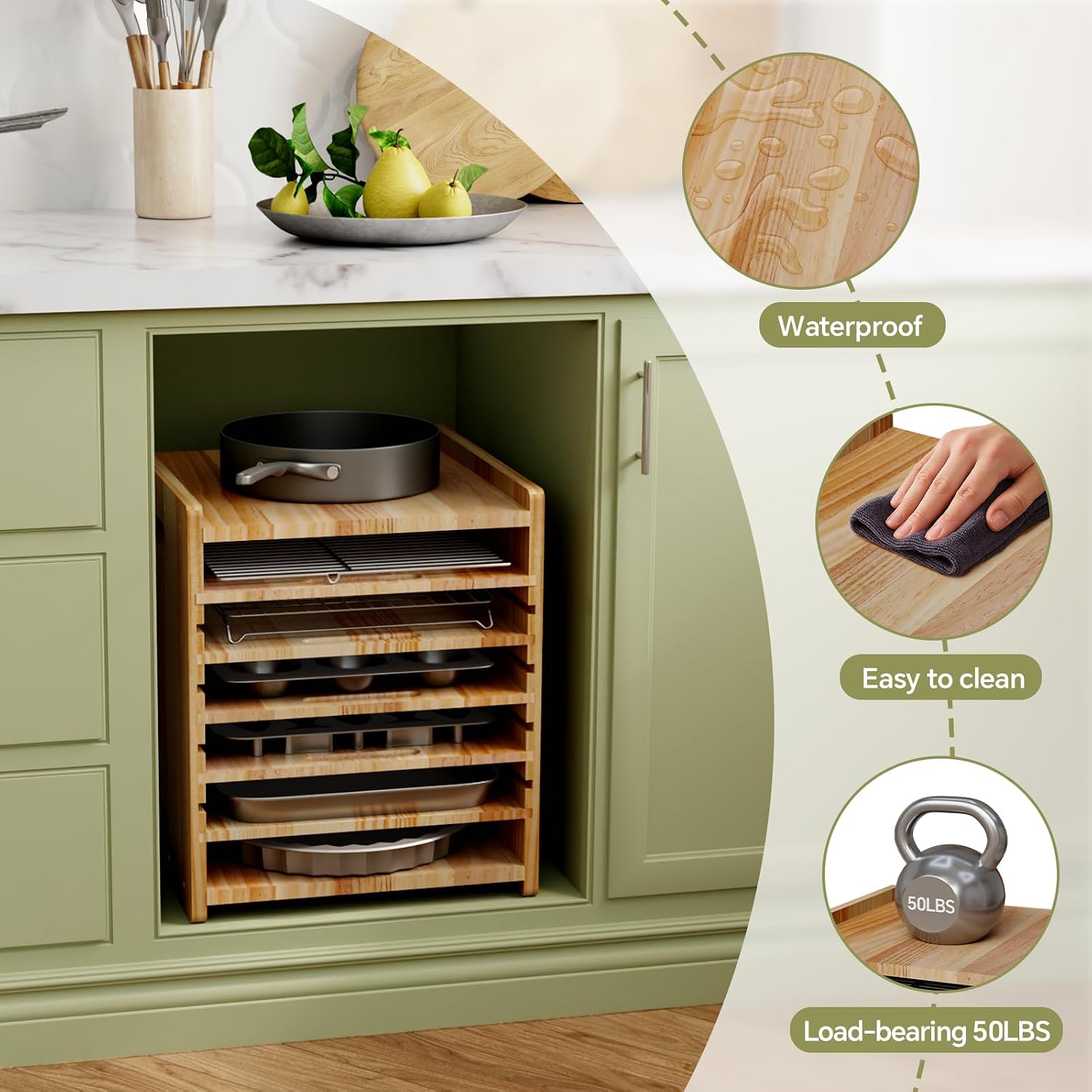 7 Tier Cookie Sheet Organizer  - đánh giá và giá Kitchen Baking Pan Organizer