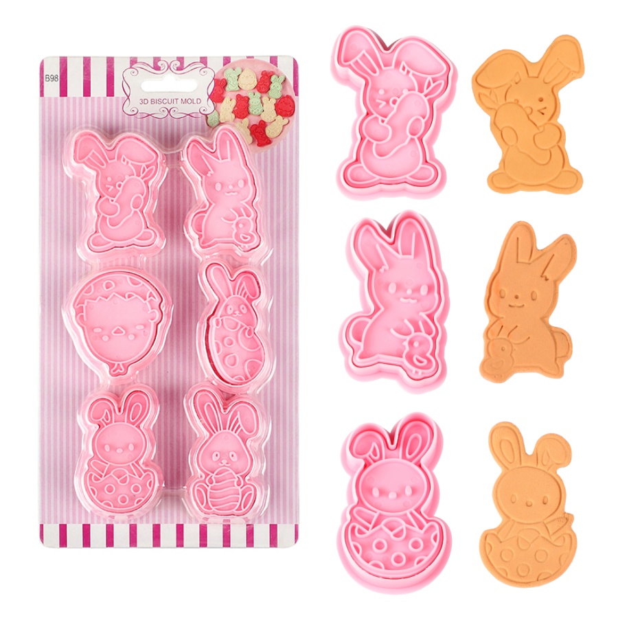 6pcs/Set Easter Bunny Cookie C - đánh giá và giá Kitchen Baking Decor