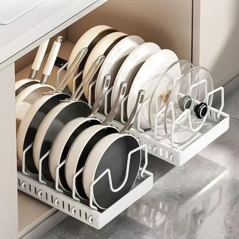 Pull out Pots and Pans Organiz - đánh giá và giá Kitchen Baking Pan Organizer