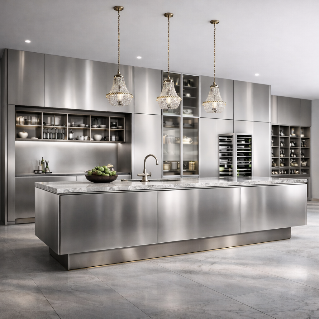 Custom Modern 304 Stainless St - đánh giá và giá Kitchen Baking Island