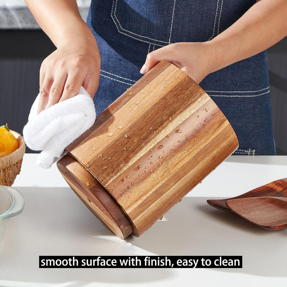 Acacia Wood Utensil Holder for - đánh giá và giá Kitchen Utensils