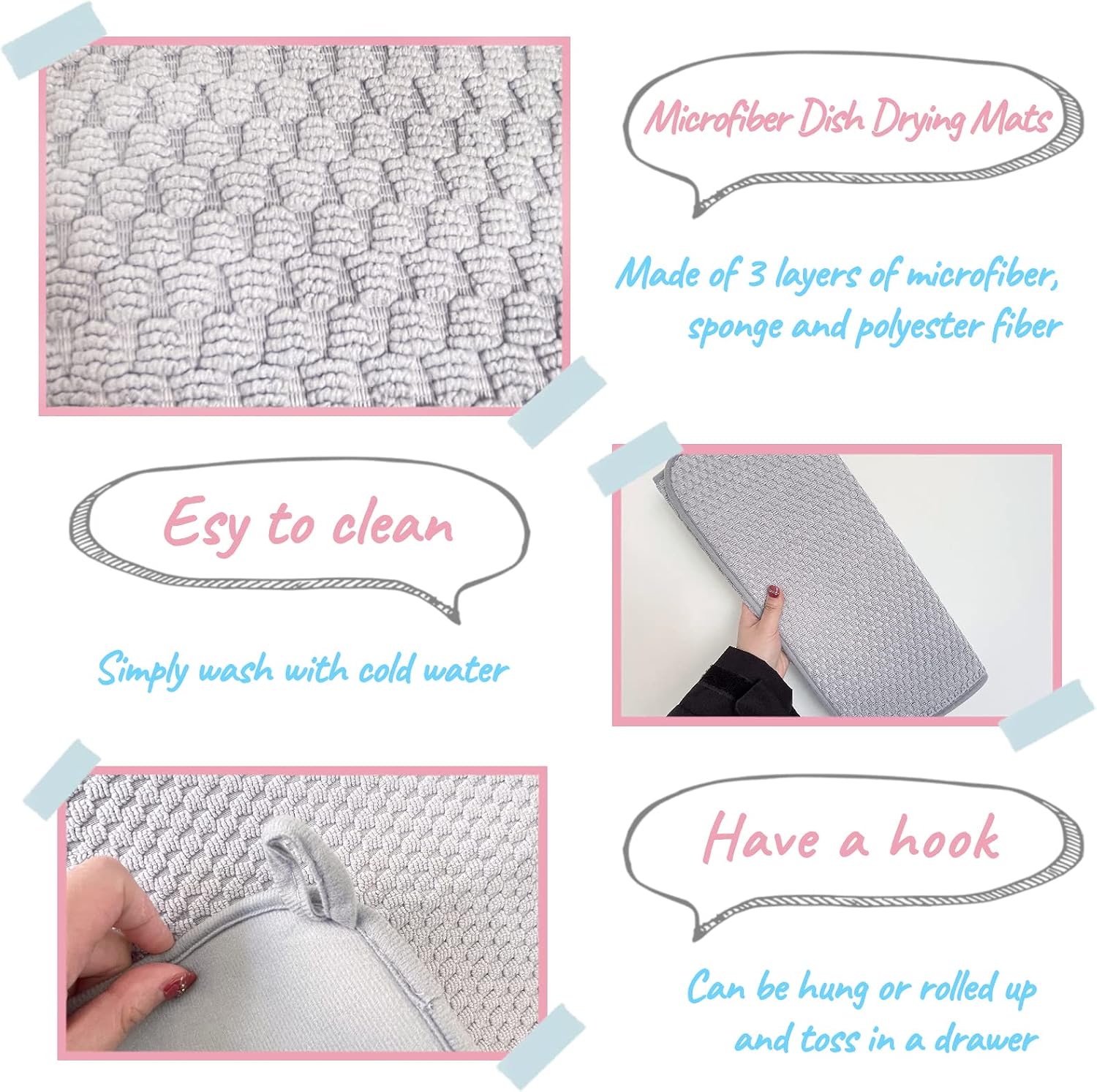 2-Pack microfiber tableware dr - đánh giá và giá Kitchen Baking Mat