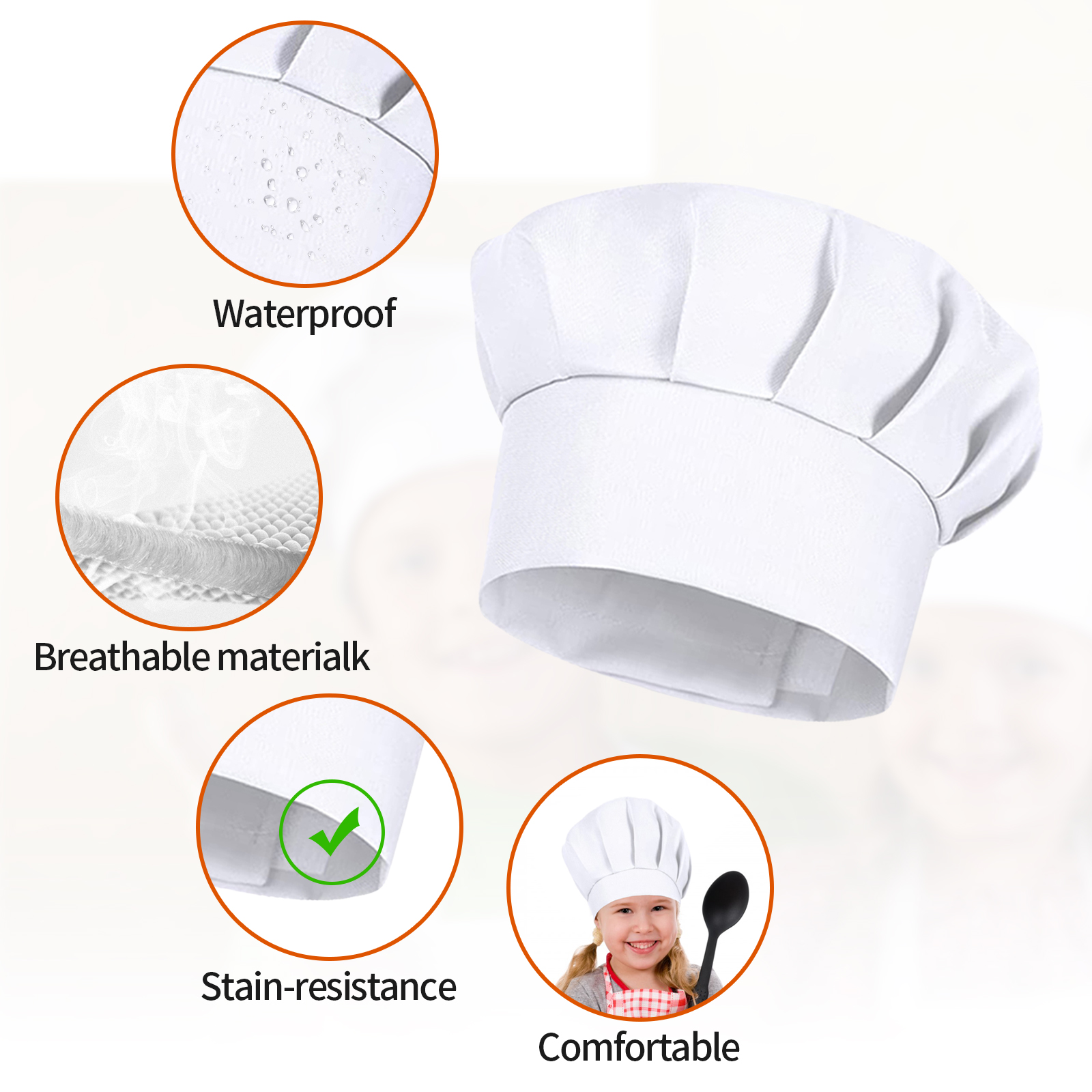 4PCS White Party Cap Hat Costu - đánh giá và giá Baking Kitchen Kids